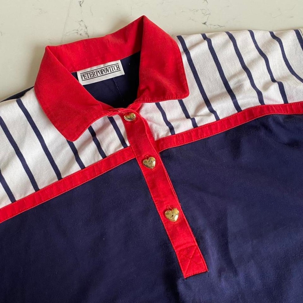 Vintage Peter Popovitch with gold heart buttons‎ womens size medium